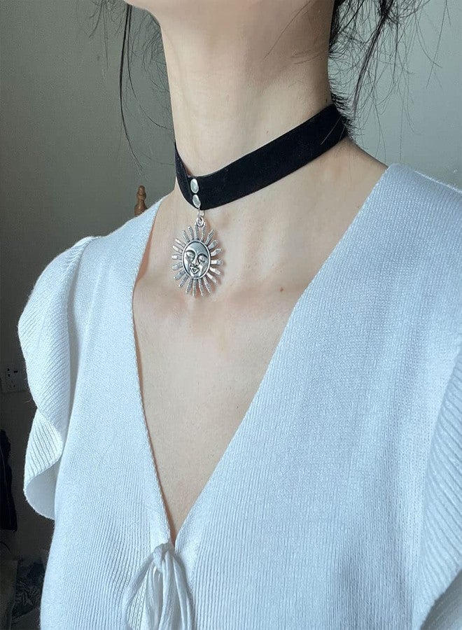 3GARDEN Harajuku Gothic sun pendant necklace collar Lace Choker Necklace - Image 4